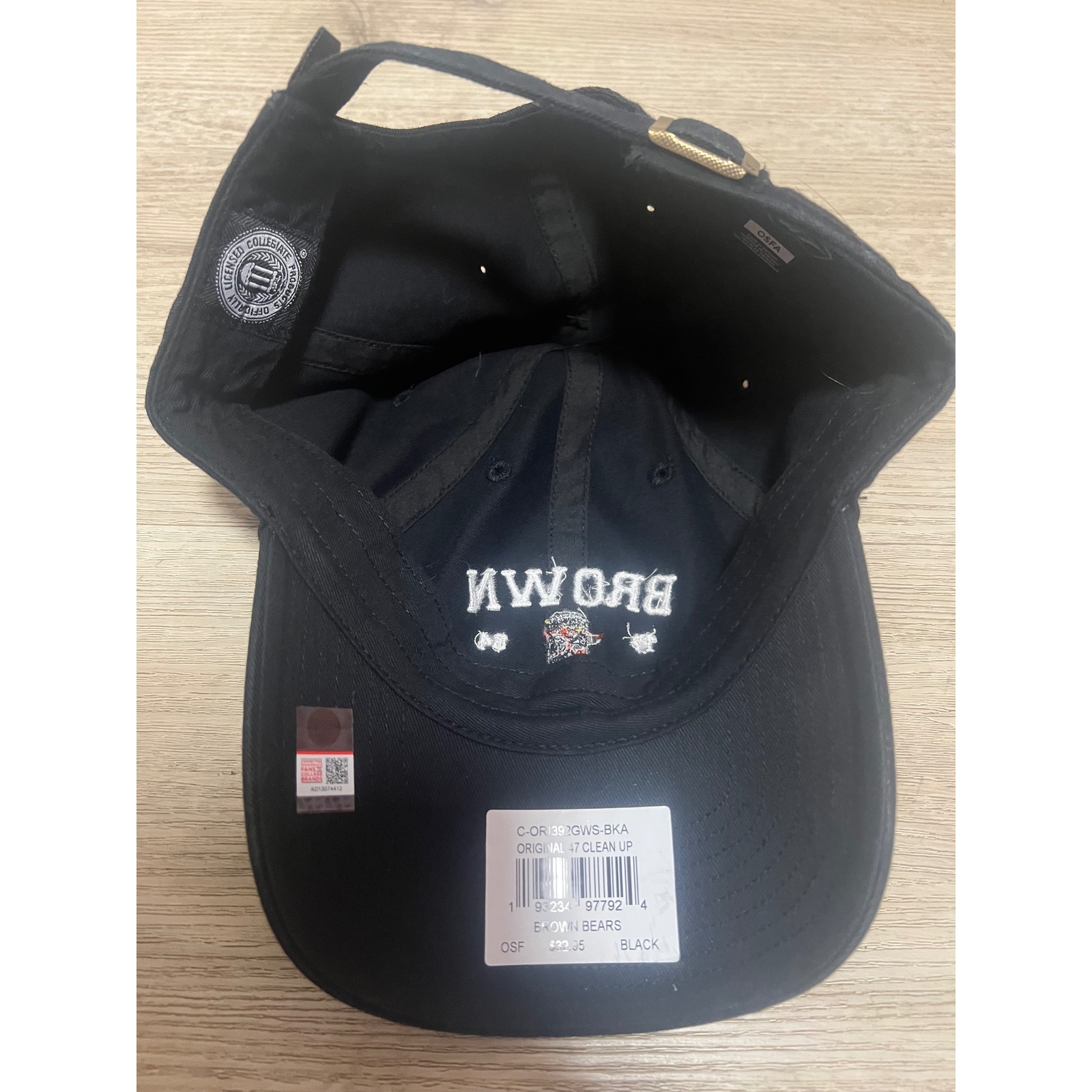 47 Brand Brown University Bears Clean Up Hat Black Adjustable Mens Cap Osfa — image 4 of 7